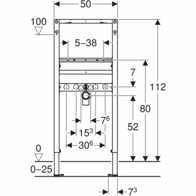 Geberit Duofix rėmas praustuvui, 112 cm, ant praustuvų montuojamiems maišytuvams 2