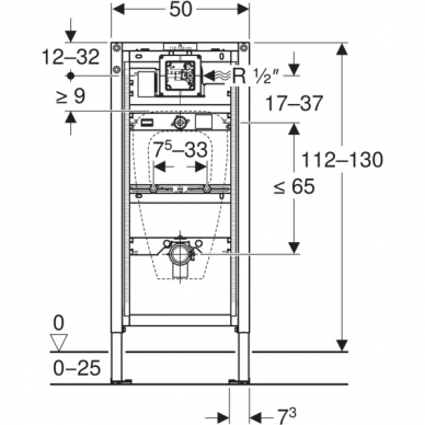 Geberit Duofix rėmas pisuarui, 112–130 cm 2