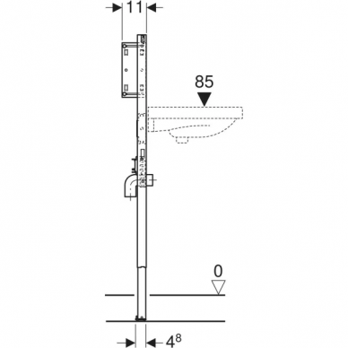 Geberit Duofix rėmas praustuvui, 112–130 cm, iš sienos montuojamiems maišytuvams 3