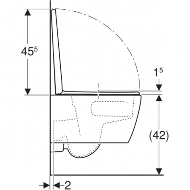 Geberit kompaktiškas pakabinamas unitazas iCON TurboFlush 3