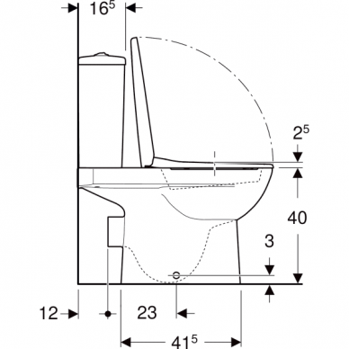 Geberit pastatomas unitazas Selnova Rimless 5