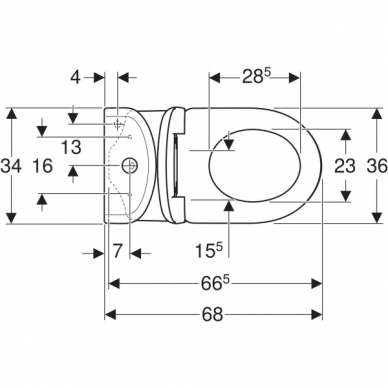 Geberit pastatomas unitazas Selnova Rimless 7