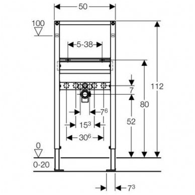 Geberit potinkinis praustuvo rėmas Duofix 111.430.00.1 2
