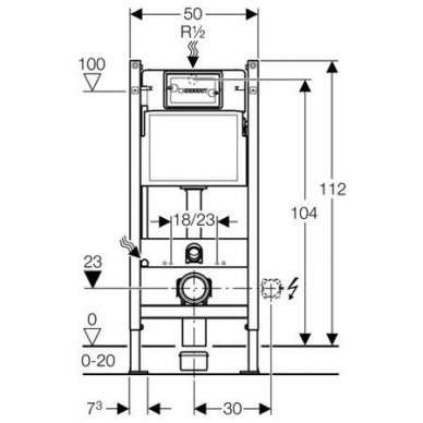 Geberit potinkinis WC rėmas Duofix Basic 111.153.00.1 2