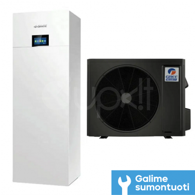Gree šilumos siurblys oras vanduo Versati IV 12,2 kW su integruotu boileriu