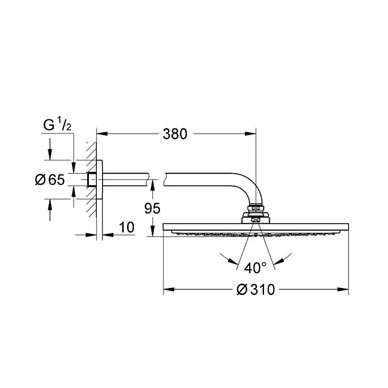 Grohe dušo galva su laikikliu Rainshower Cosmopolitan 310 2