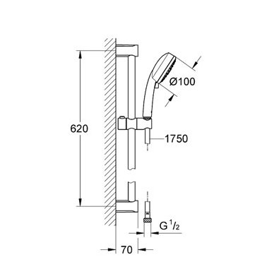 Grohe dušo komplektas New Tempesta Cosmopolitan 100 2