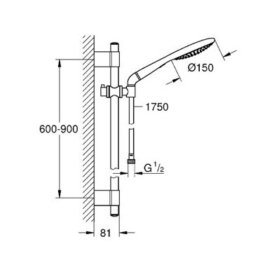 Grohe dušo komplektas Rainshower Solo 150 2