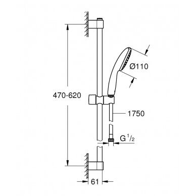 Grohe dušo komplektas Tempesta 110 3