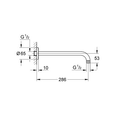 Grohe laikiklis dušo galvai 286 mm Rainshower 2