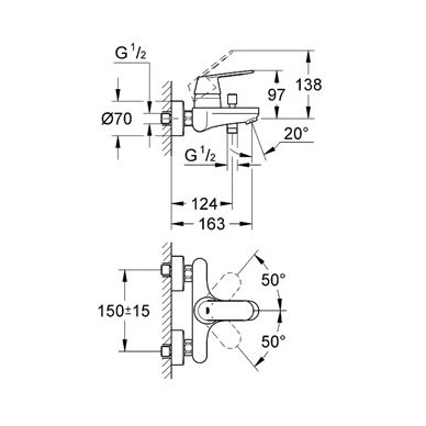 Grohe maišytuvas voniai Eurosmart Cosmopolitan 2