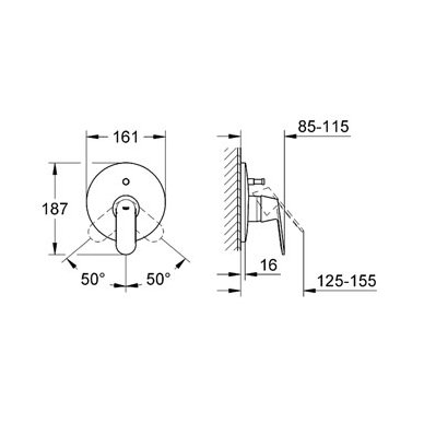 Grohe potinkinis maišytuvas dušui/voniai Eurosmart Cosmopolitan 2