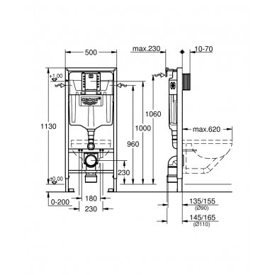 Grohe potinkinis rėmas WC puodui Rapid SL 2-IN-1 3
