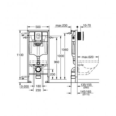 Grohe potinkinis rėmas WC puodui Rapid SL 3-IN-1 4