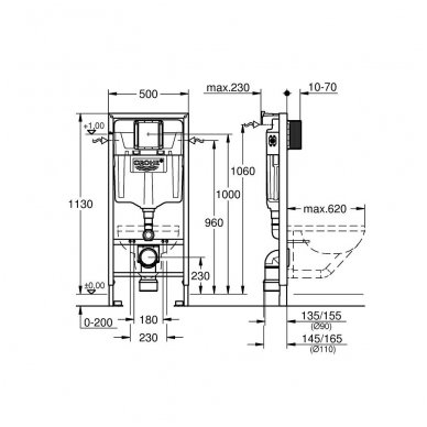 Grohe potinkinis rėmas WC puodui Rapid SL 2-IN-1 3