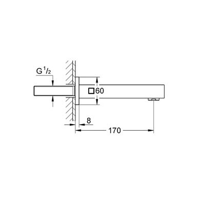 Grohe potinkinis snapas Eurocube 2