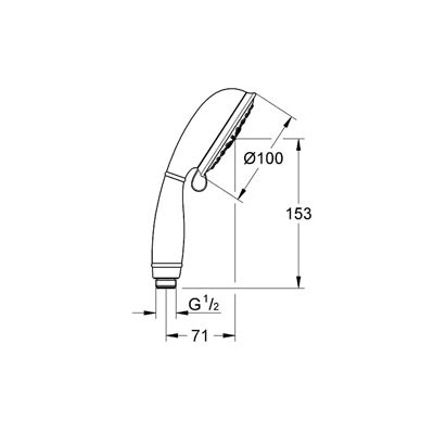 Grohe rankinė dušo galva New Tempesta Rustic 100 2