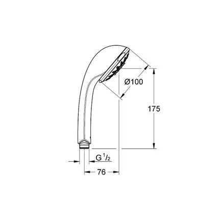 Grohe rankinė dušo galva Relexa 100 Five 2