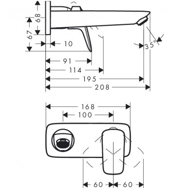 Hansgrohe potinkinis maišytuvas praustuvui Logis 71220000 2