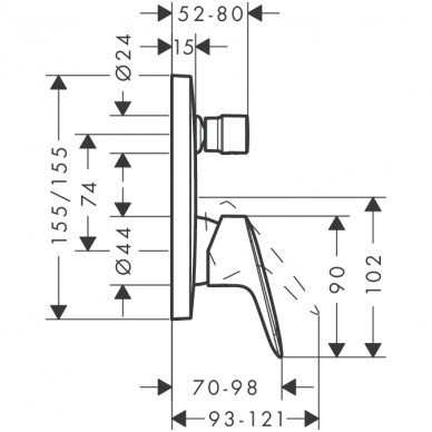 Hansgrohe potinkinis maišytuvas voniai Logis 71405000 2