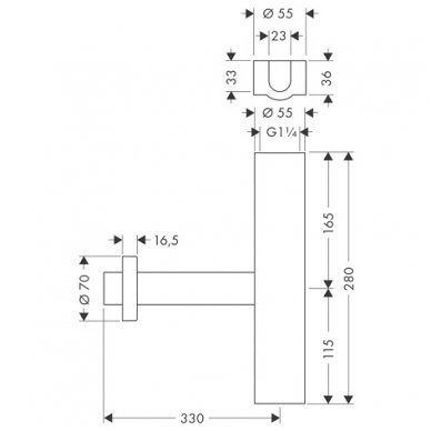 Hansgrohe sifonas praustuvui 52100000 2