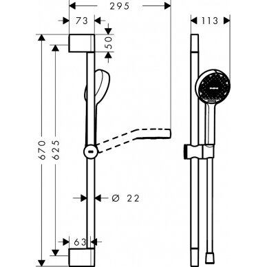 Hansgrohe dušo komplektas Activera Select S 95 2jet 7