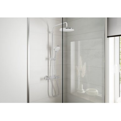 Hansgrohe dušo komplektas su termostatiniu maišytuvu Vernis Blend Showerpipe 200 1jet 3