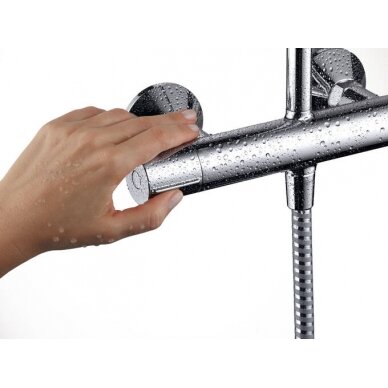 Hansgrohe dušo komplektas su termostatiniu maišytuvu Vernis Shape Showerpipe 230 1jet 3