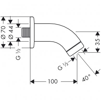 Hansgrohe laikiklis dušo galvai 100 mm 27438000 2