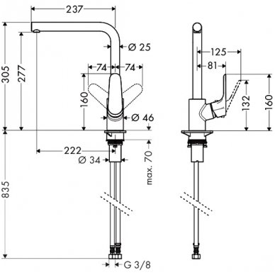 Hansgrohe maišytuvas plautuvei Focus 2