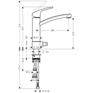 Hansgrohe maišytuvas plautuvei Focus 31803000 2