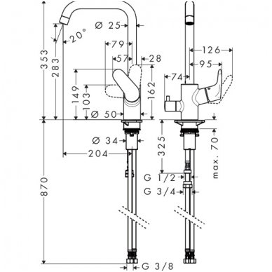 Hansgrohe maišytuvas plautuvei Focus 31823000 2