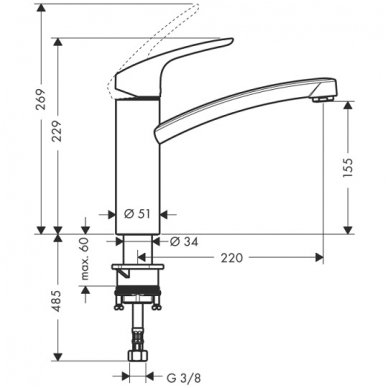 Hansgrohe maišytuvas plautuvei Focus 2