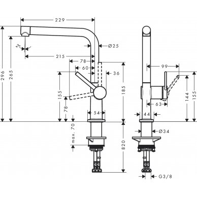 Hansgrohe maišytuvas plautuvei Talis M54 270 2