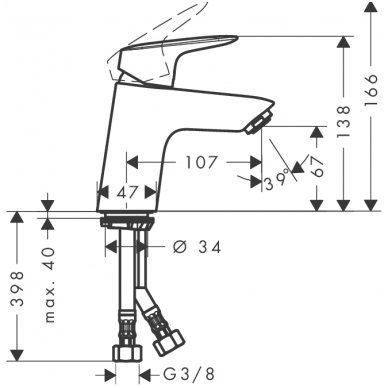 Hansgrohe maišytuvas praustuvui Logis 70 2
