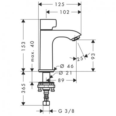 Hansgrohe maišytuvas praustuvui Metris 31166000 2