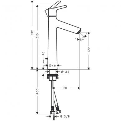 Hansgrohe maišytuvas praustuvui Talis S 190 3