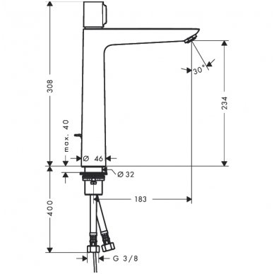 Hansgrohe maišytuvas praustuvui Talis Select E 240 3