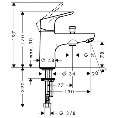 Hansgrohe maišytuvas voniai Focus 31930000 2