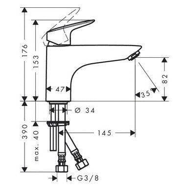 Hansgrohe maišytuvas voniai Logis 71311000 2