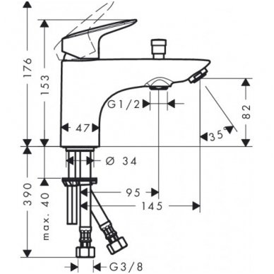 Hansgrohe maišytuvas voniai Logis 71312000 2