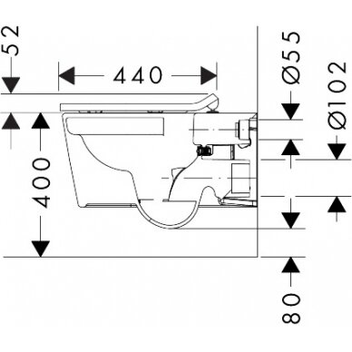 Hansgrohe pakabinamas WC su dangčiu EluPura S 540 4