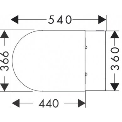 Hansgrohe pakabinamas WC su dangčiu EluPura S 540 6