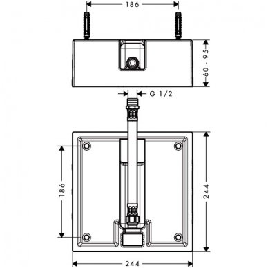 Hansgrohe potinkinė dalis dušo galvai 26471180 2