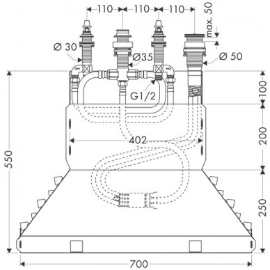 Hansgrohe montavimo dalis maišytuvui 13444180 2