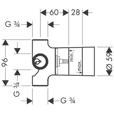 Hansgrohe potinkinė dalis ventiliui Quattro 15930180 2
