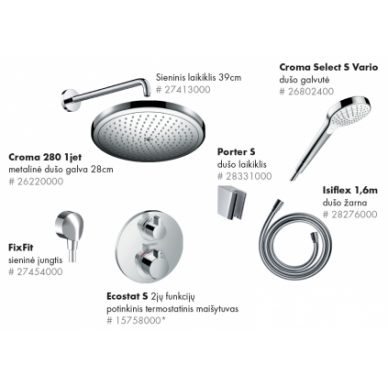 Hansgrohe potinkinis dušo komplektas 7in1