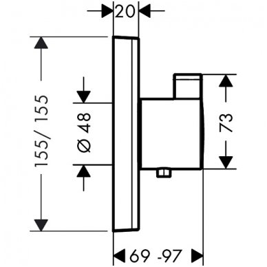 Hansgrohe potinkinis termostatinis maišytuvas ShowerSelect 15760000 2