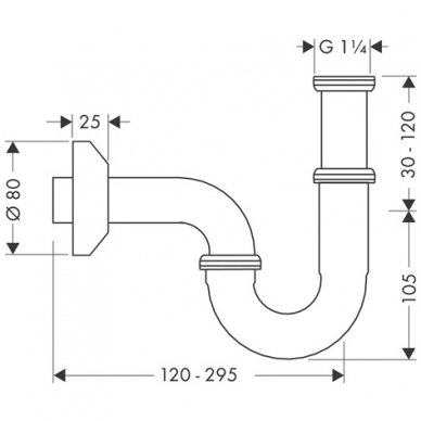 Hansgrohe sifonas praustuvui 53010000 2