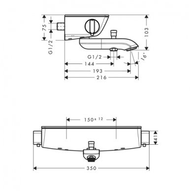 Hansgrohe termostatinis maišytuvas voniai Ecostat Select 2